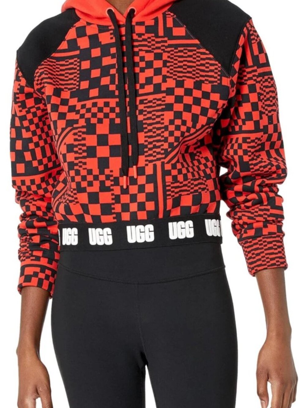 UGG Women’s Mallory Cropped Hoodie Checks​​ Sweatshirt